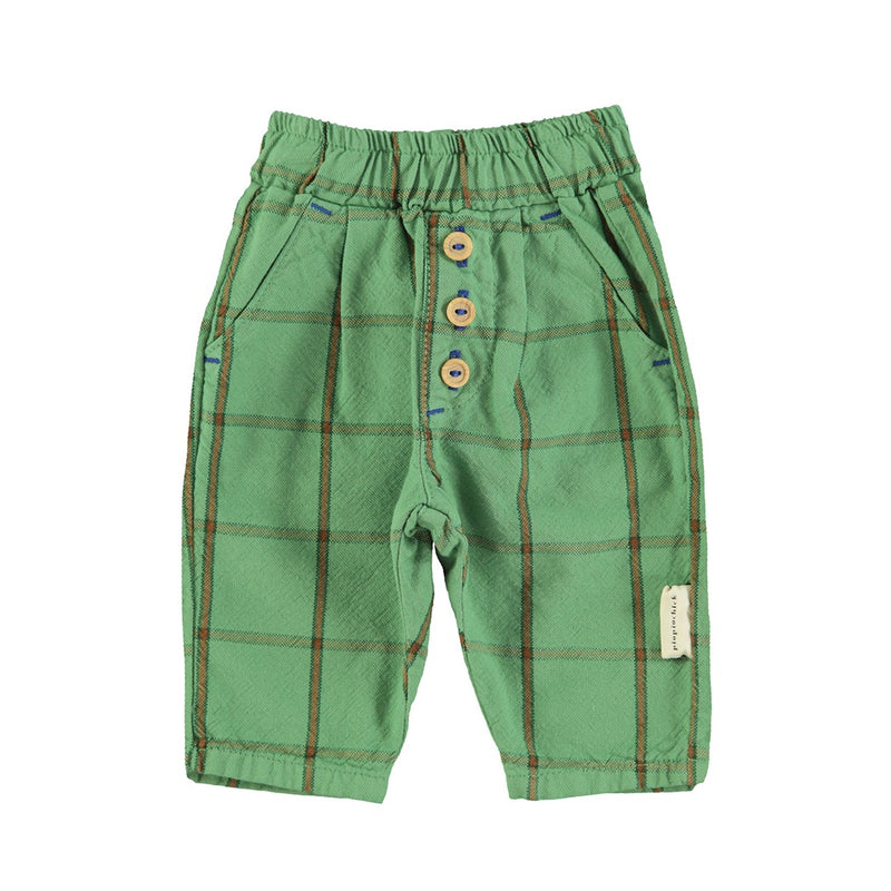 Piupiuchick Unisex Baby Trousers Green checkered bei Yay Kids