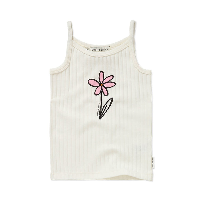 Sproet & Sprout Singlet Top Daisy Off-White bei Yay Kids