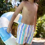 Sproet & Sprout Kinder Swim Shorts Multi Colour Stripes Nectarine bei Yay Kids