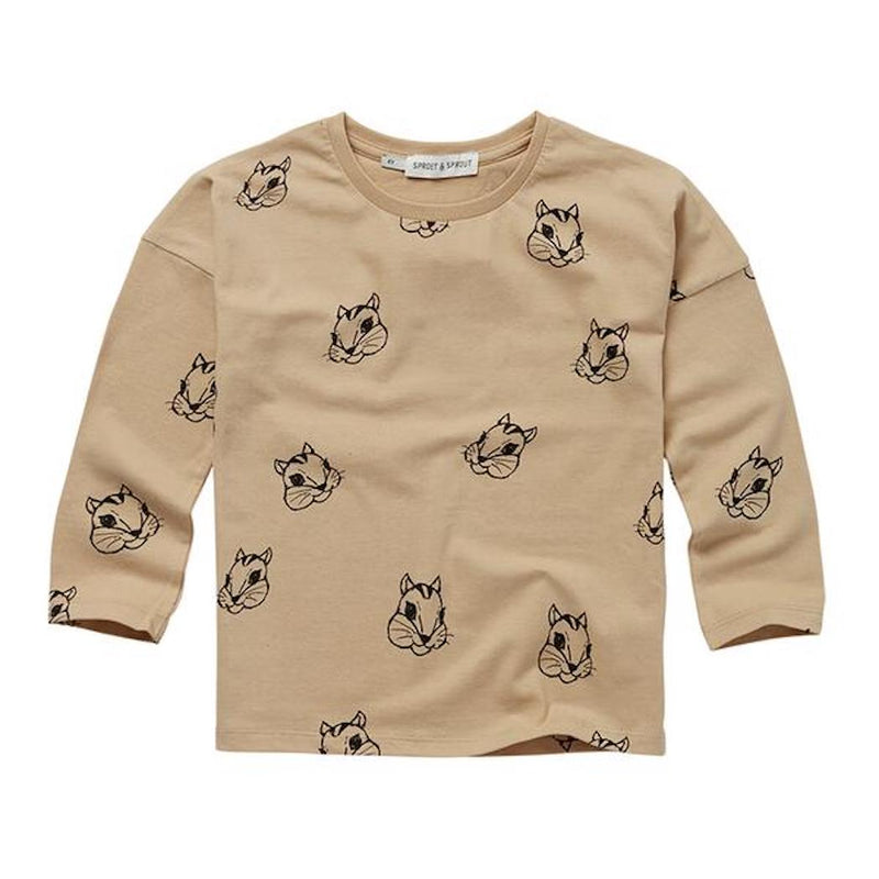 Sproet & Sprout Kinder langarm T-Shirt Eichhörnchen in Hellbraun bei Yay Kids